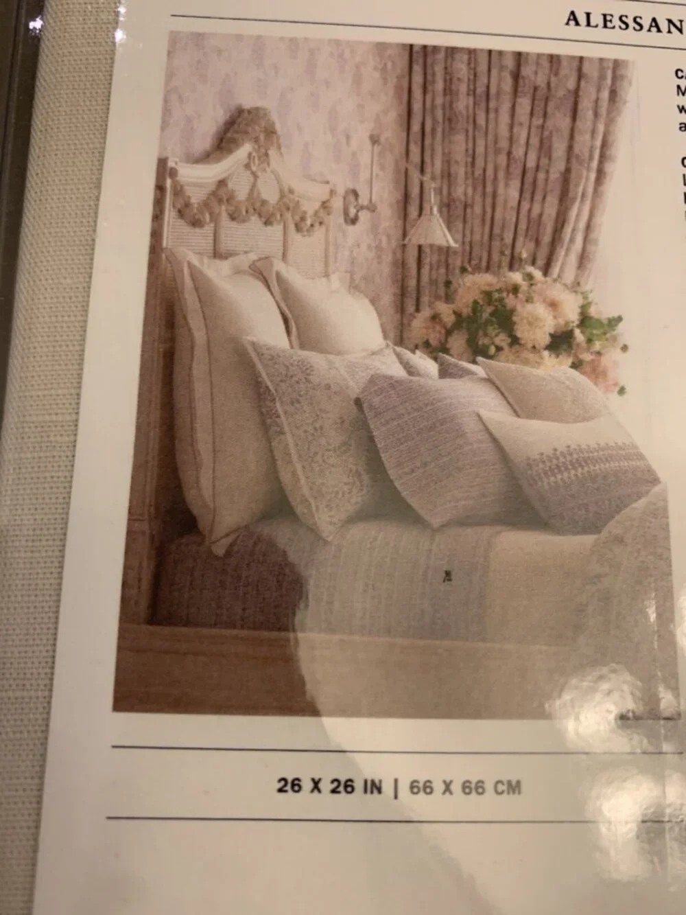NWT Ralph Lauren Home Alessandra Marden Euro Pillow Sham Cream Purple